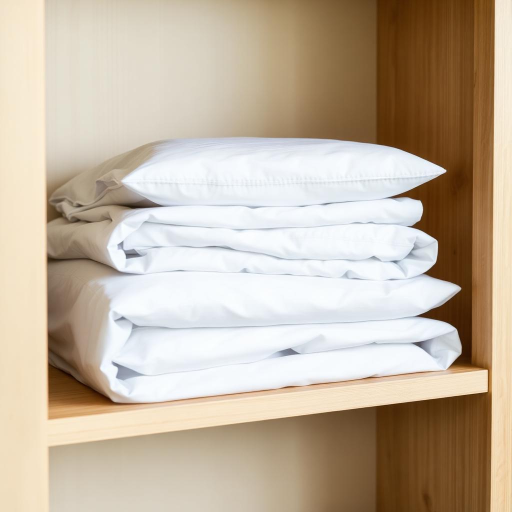 Folded percale sheets
