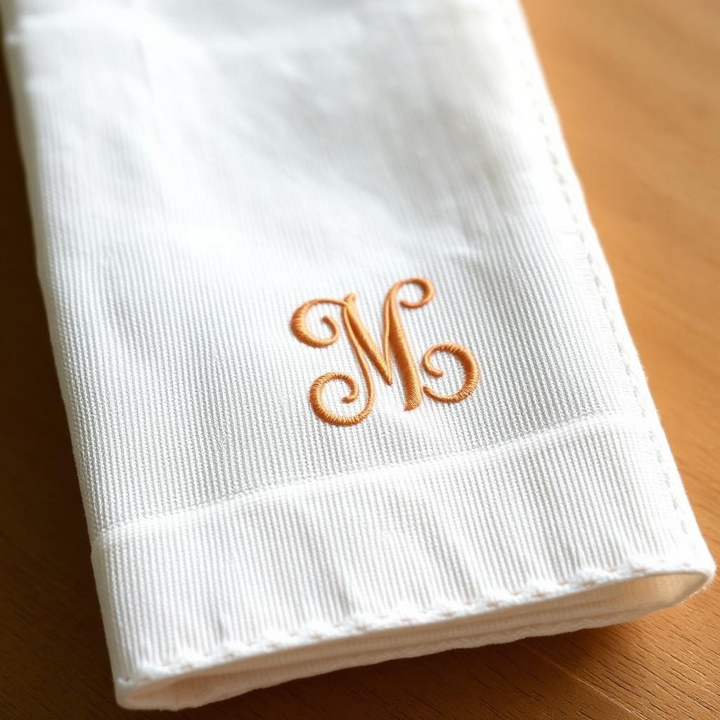 Embroidered logo on chef coat